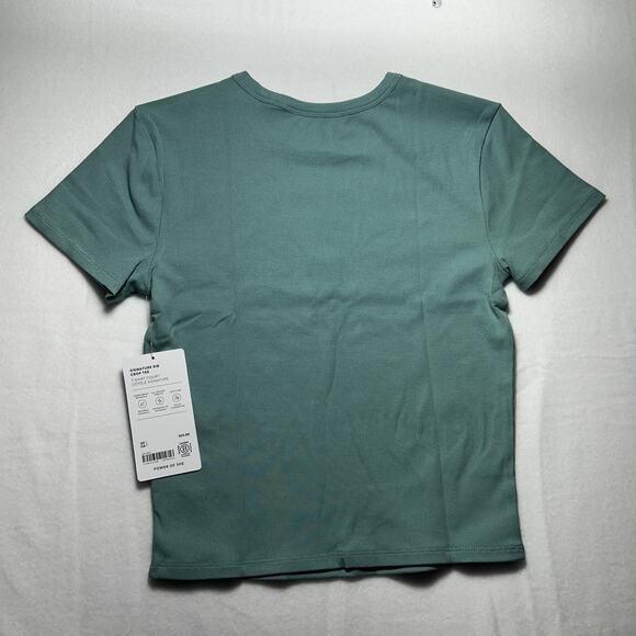 Athleta - Signature Rib Crop Tee -S Green NWT - Picture 5 of 5